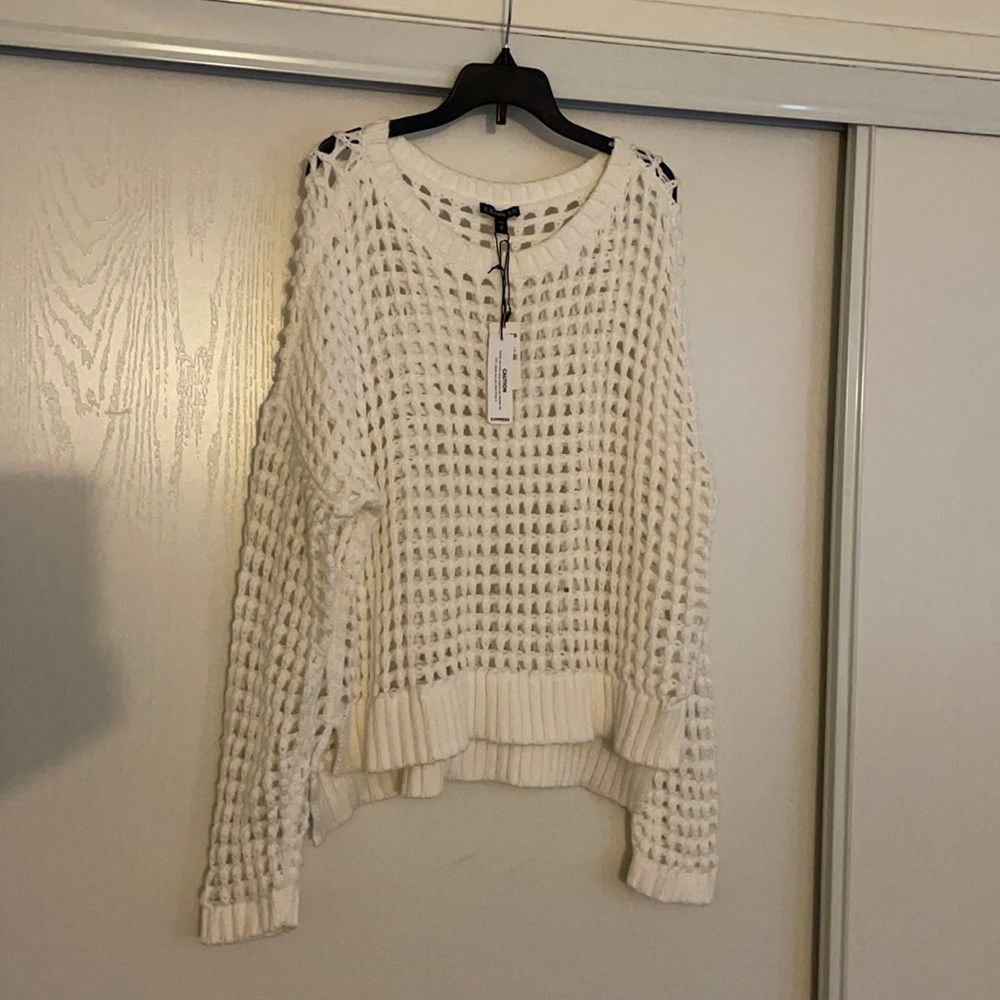 Express White Knit Style Sweater